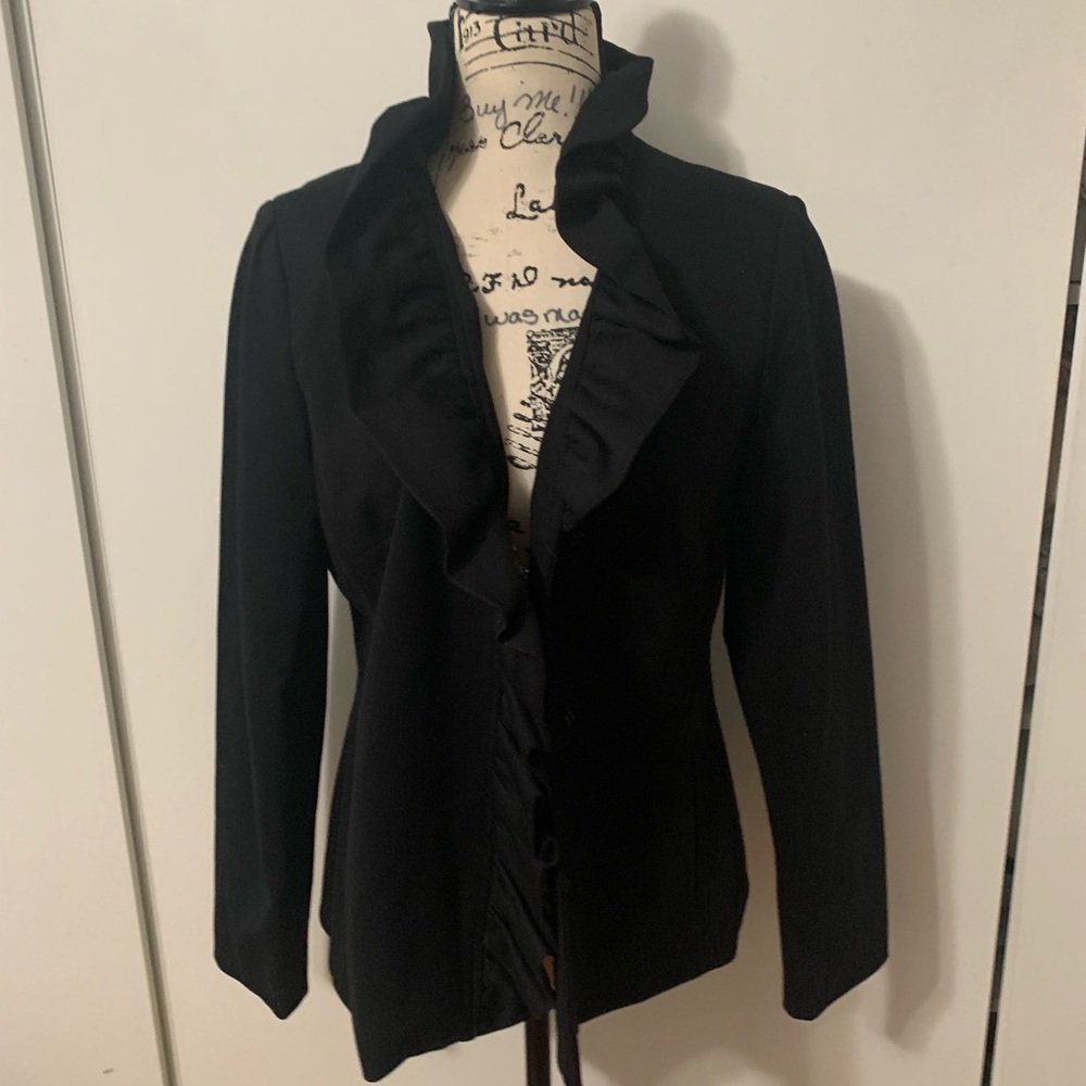 Inc Ruffled Front Snap Closure Blazer Jacket - image 6
